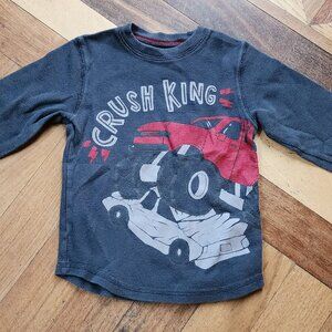 Jumping Beans "Crush King" Waffle Knit Long Sleeve Toddler Jersey Size 4